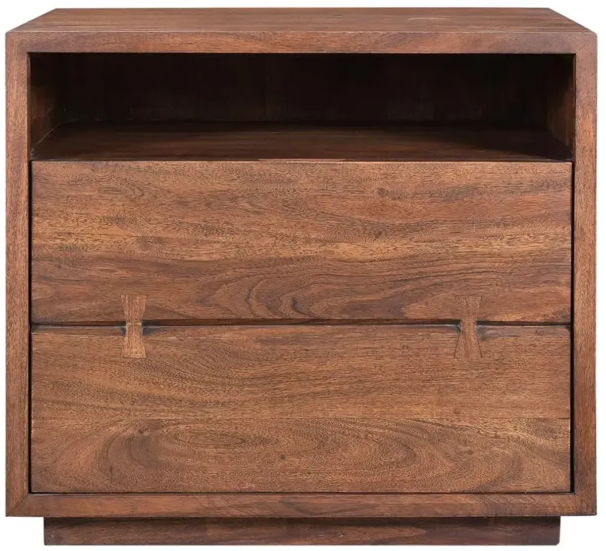 Atlas Rustic Lodge Brown Acacia Wood 1 Drawer Nightstand