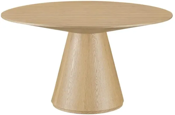 Braydon Rustic Lodge Natural Brown Oak Wood Round Dining Table - Small - 47"W