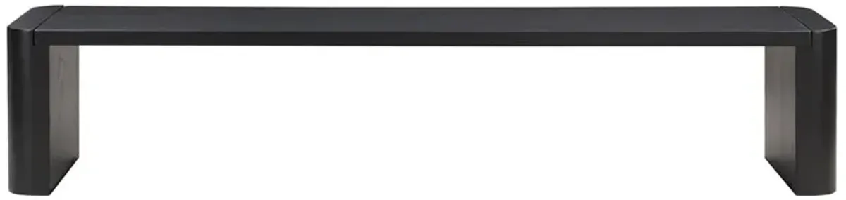 Patton Modern Classic Black Oak Wood Dining Bench - Large