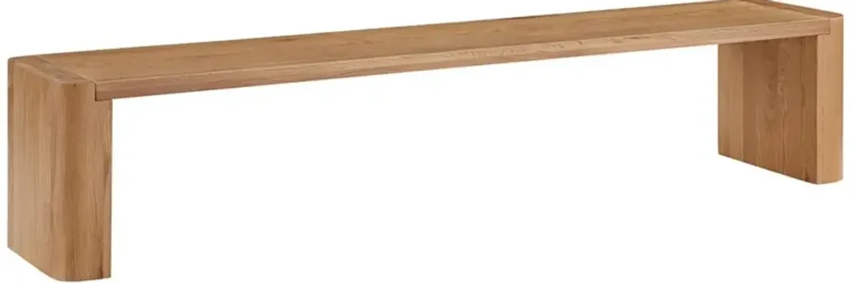Patton Modern Classic Natural Brown Oak Wood Dining Bench - Large