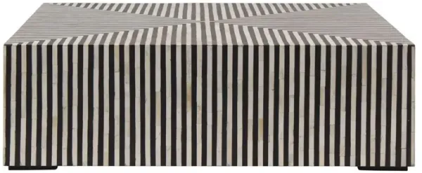 Deryn Global Bazaar Black White Camel Bone Square Block Coffee Table