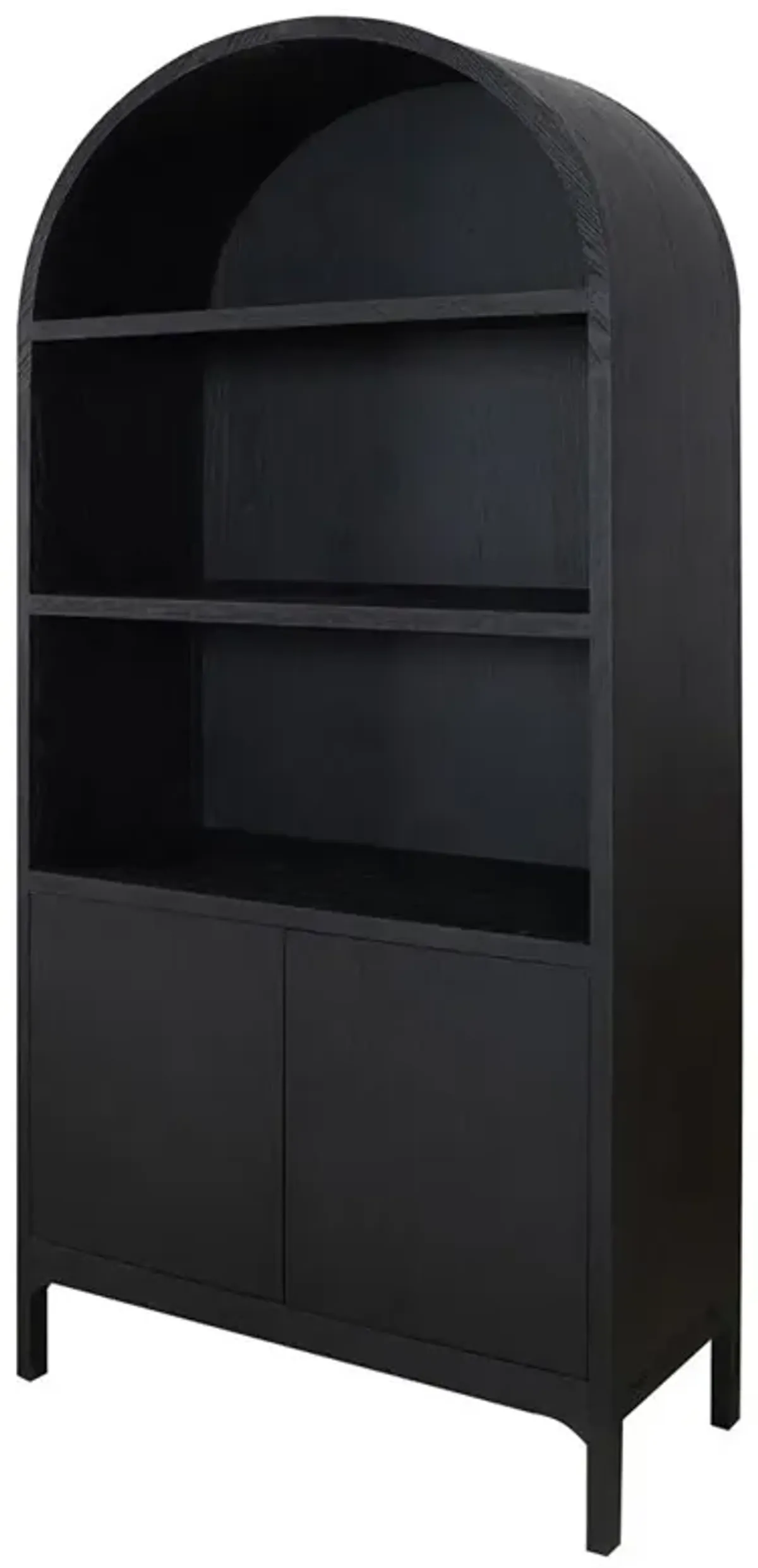 Athanasia Modern Classic Black Oak Wood 2 Door Display Case