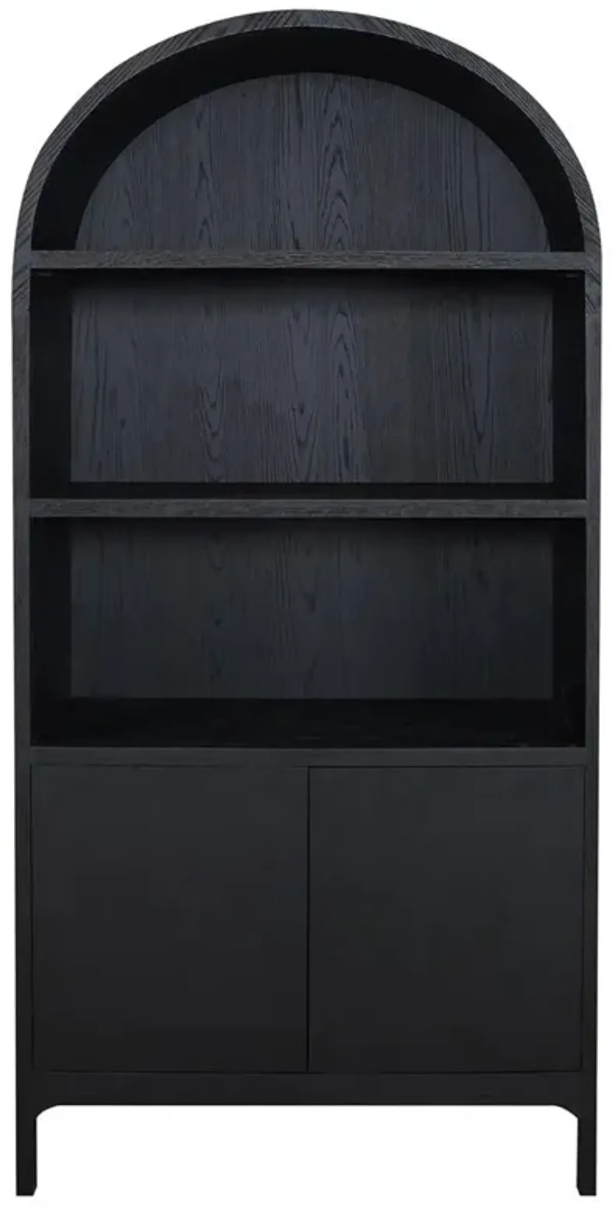 Athanasia Modern Classic Black Oak Wood 2 Door Display Case