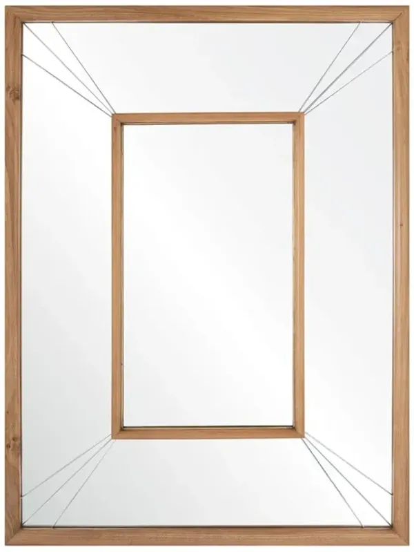 Feliz Modern Classic Brown Oak Wood Frame Rectangular Wall Mirror