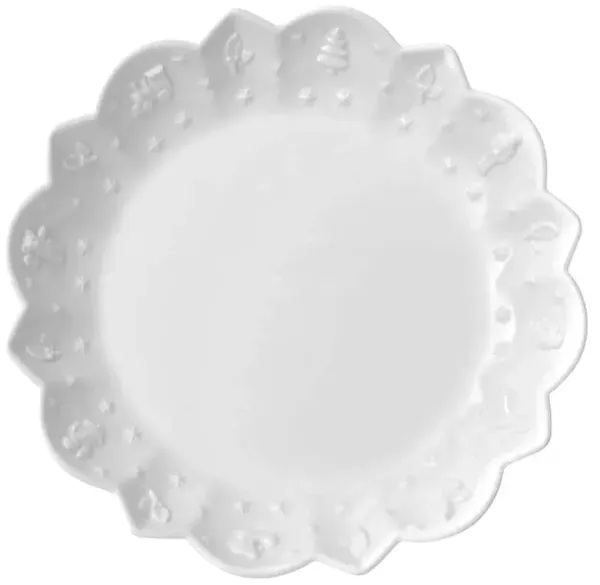 Toys Delight Royal Modern Classic White Porcelain Shallow Bowl