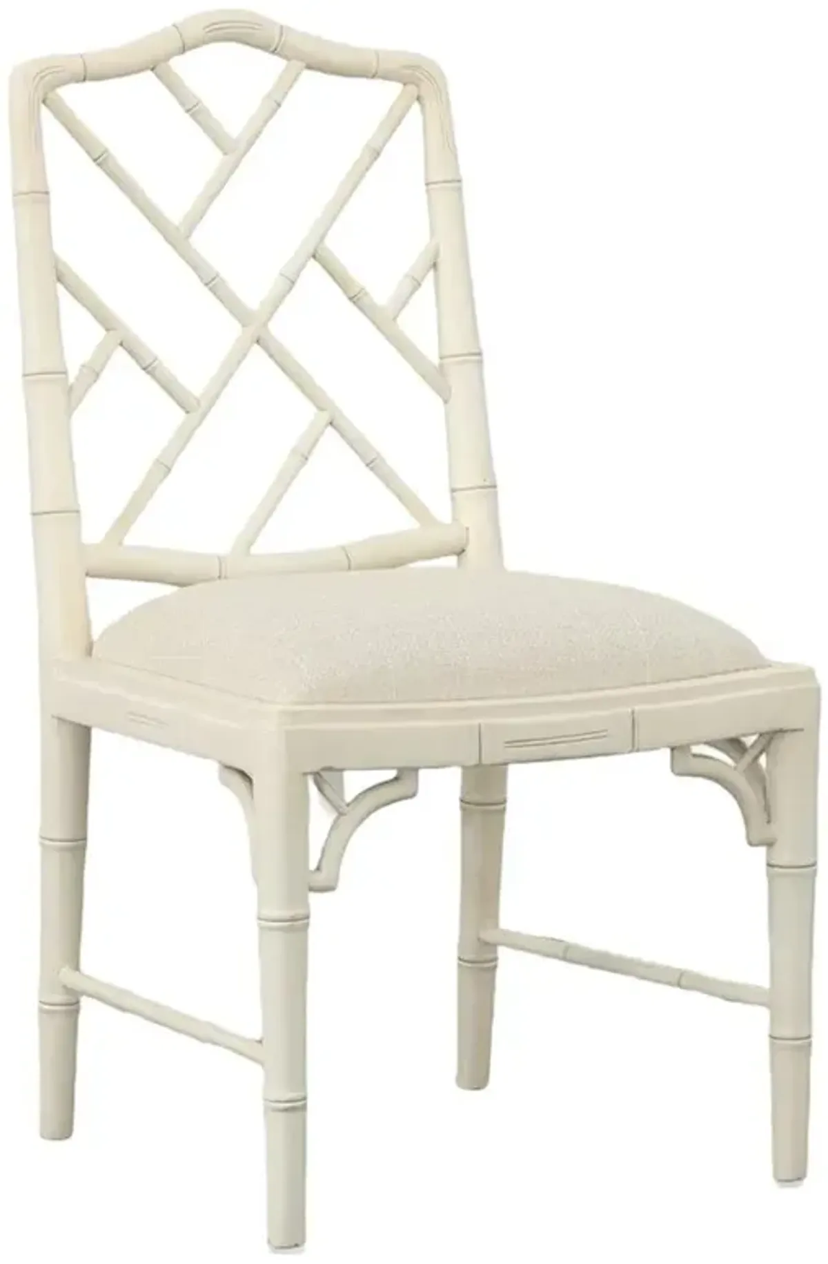 Tobias Coastal Beach Cream Linen Performance Mahogany Wood Dining Chair