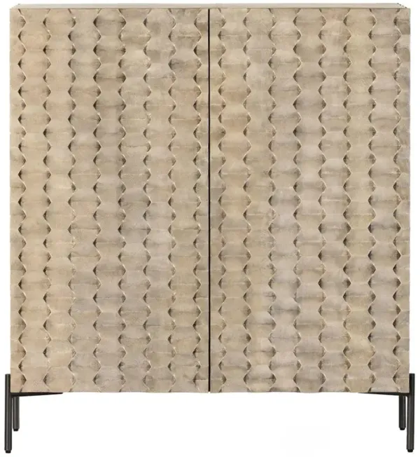 Harrison Global Bazaar Grey Mango Wood Iron Legs Bar Cabinet