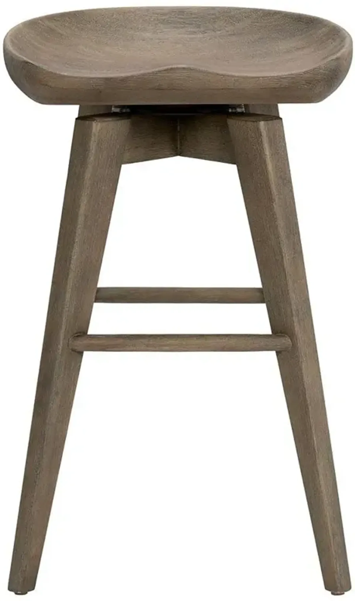 Open Box Parnel Rustic Lodge Dark Brown Solid Wood Swivel Backless Counter Stool