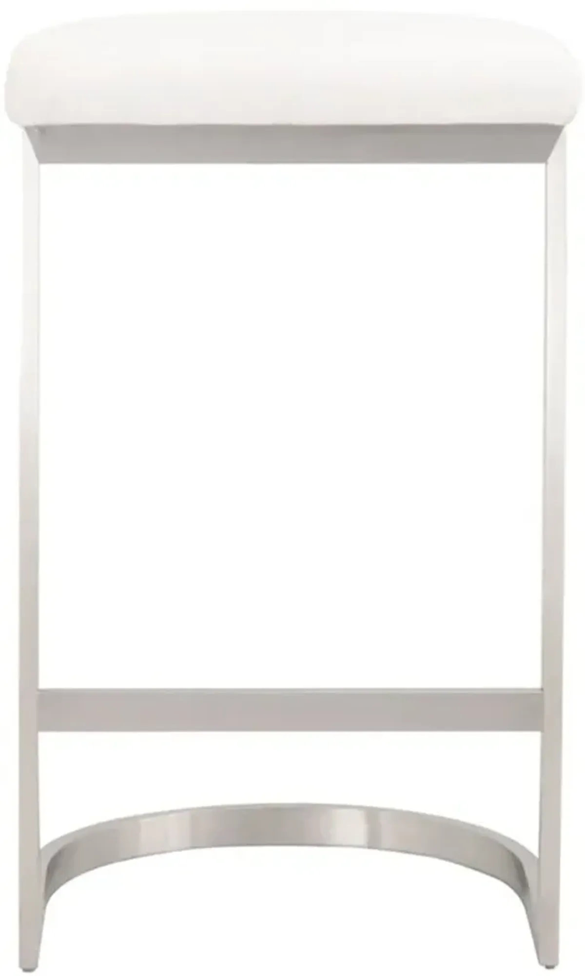 Open Box Eleanor Hollywood Regency White Performance Stainless Steel Frame Counter Stool