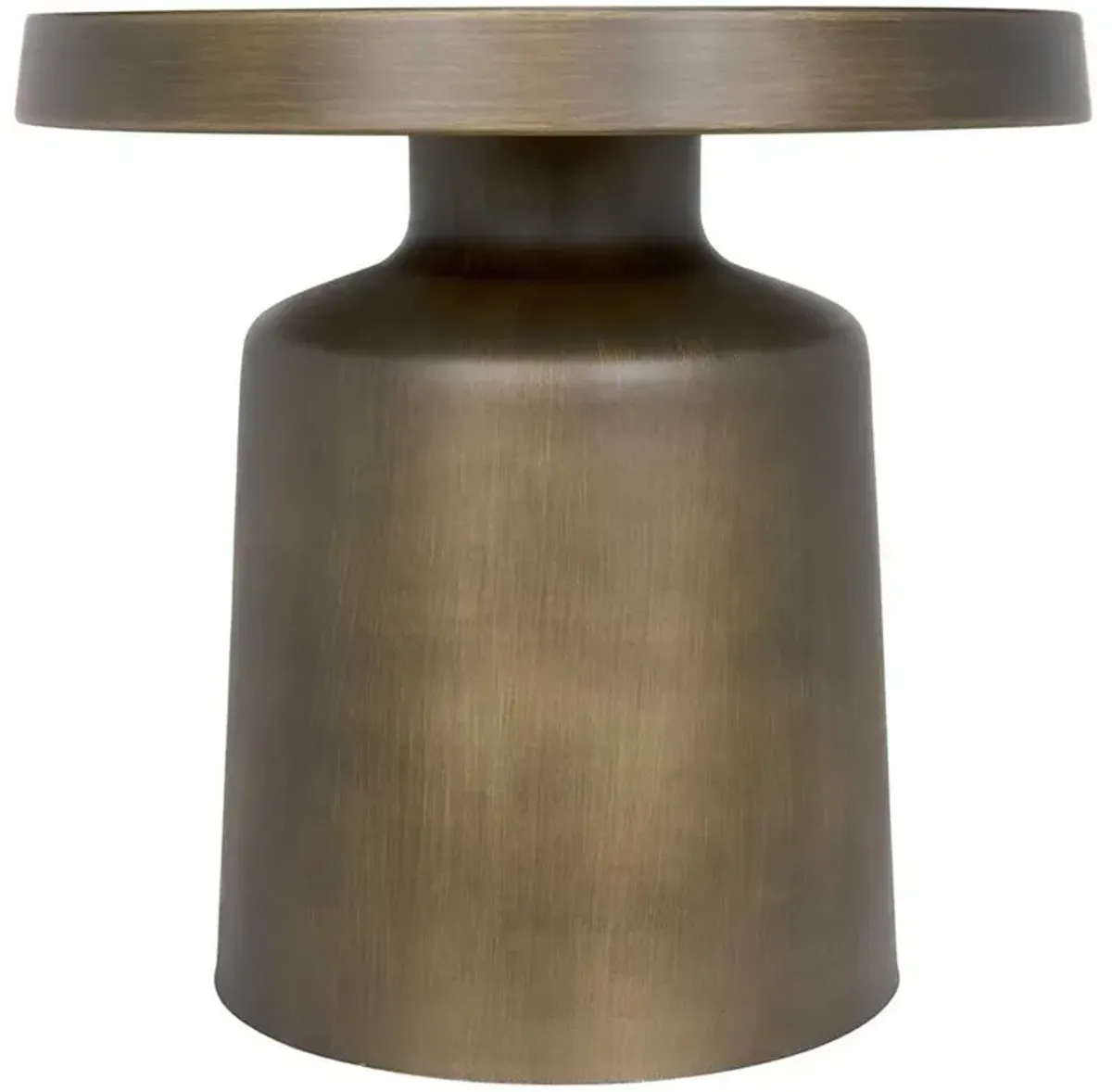 Lorenzo Industrial Loft Aged Brass Steel Round Tray Side Table