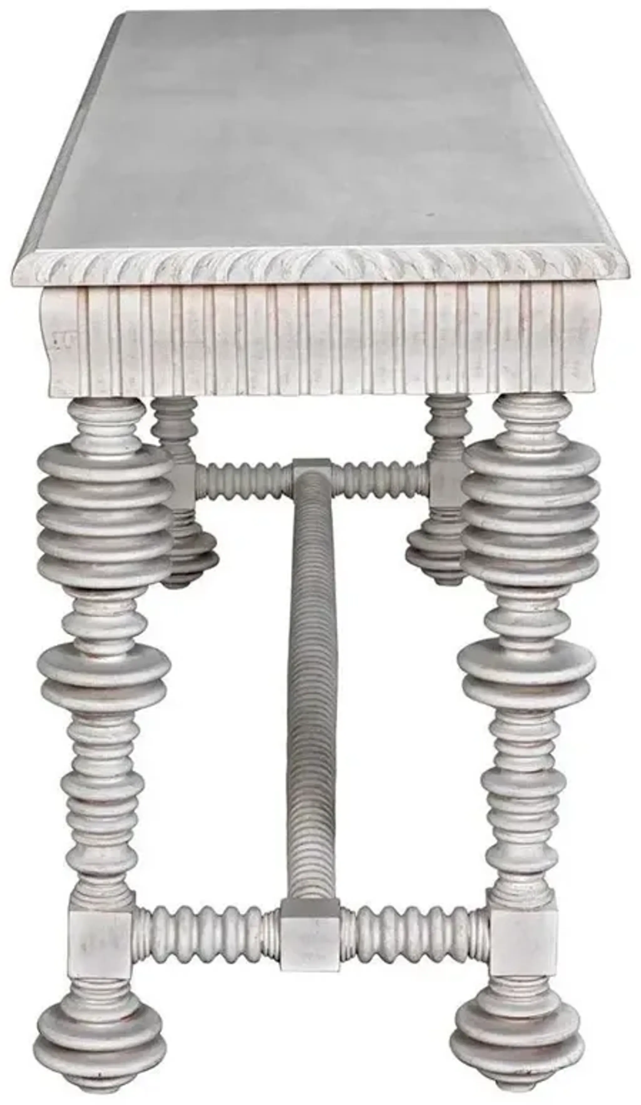 Percy Updated Traditional Whitewash Black Console Table | Furniture.com