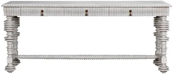 Percy Updated Traditional Whitewash Black Console Table