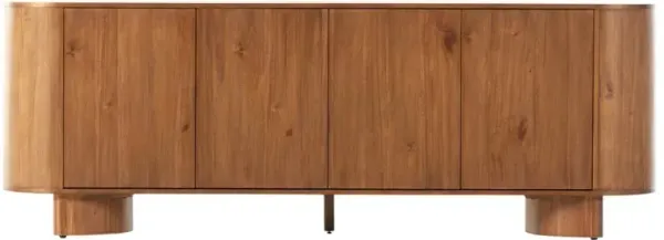 Paris Modern Classic Brown Solid Acacia Wood Oval Sideboard