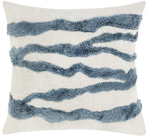 Renee Modern Classic Blue Linen Decorative Throw Pillow - 22x22