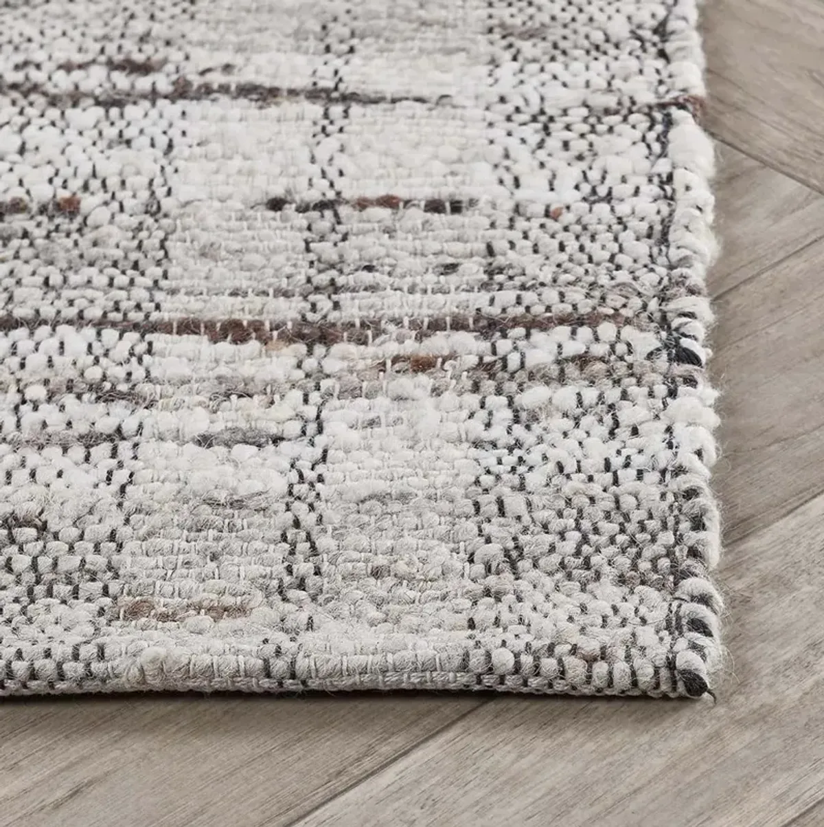 Marcelino Modern Classic Distressed Black Stripe Natural Patterned Rug - 8'x10'
