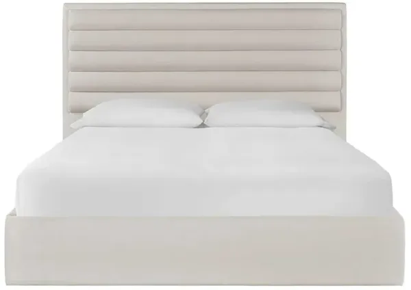 Tristan Modern Classic Off White Upholstered Tufted Bed - Queen