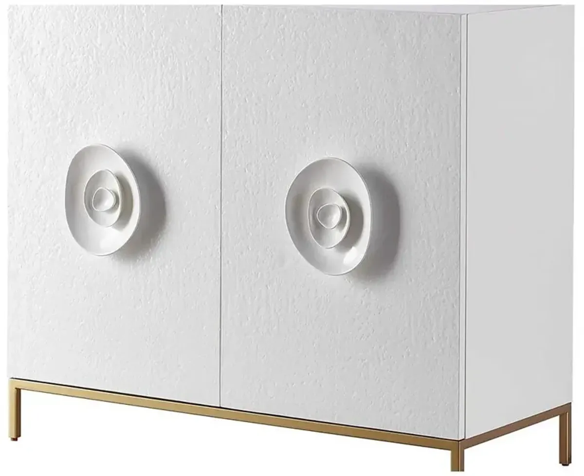 Tyler Hollywood Regency White Wood Rose Sideboard