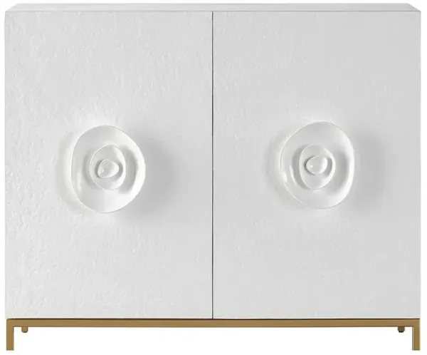 Tyler Hollywood Regency White Wood Rose Sideboard