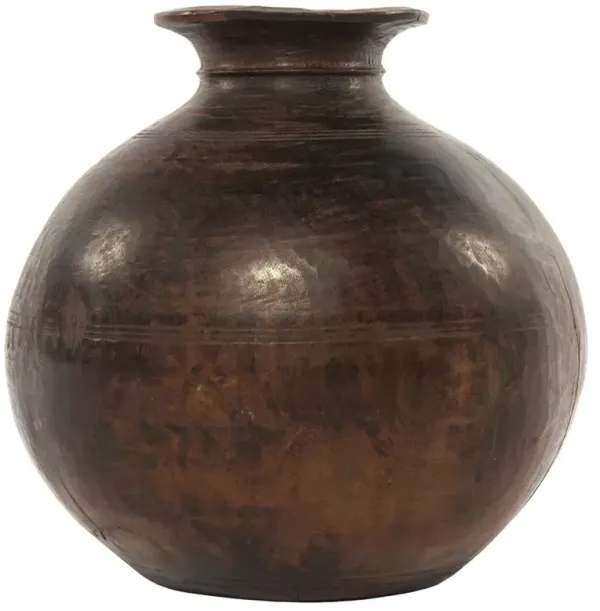 Phil Rustic Lodge Brown Wood Decorative Table Vase