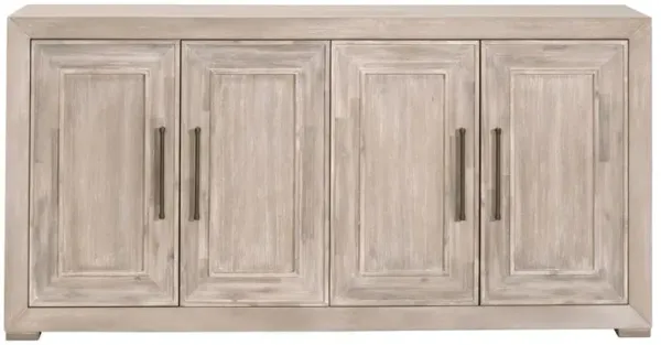 Hudson Rustic Lodge Grey Acacia Wood 4 Door Media Sideboard - 70"W