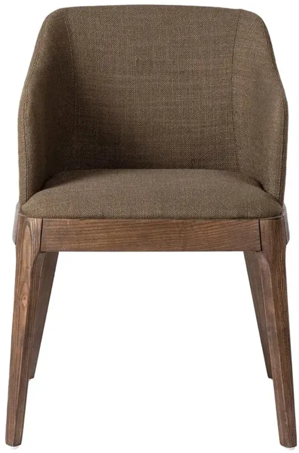 Jose Mid Century Brown Performance Brown Wood Dining Arm Chair