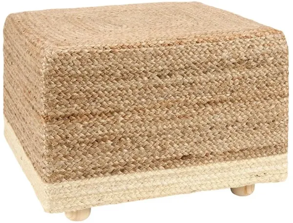 Sandra Coastal Beach Tan Square Pouf