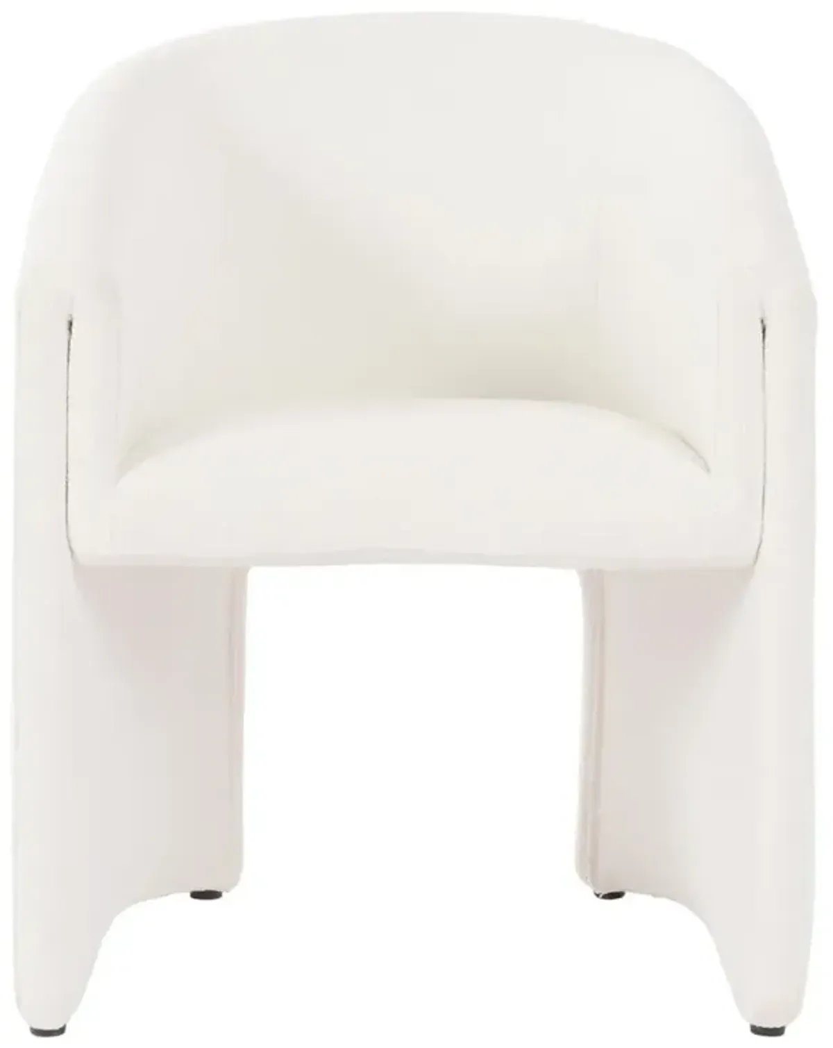 Open Box Mattie Modern Classic White Performance Seat Barrel Dining Chair