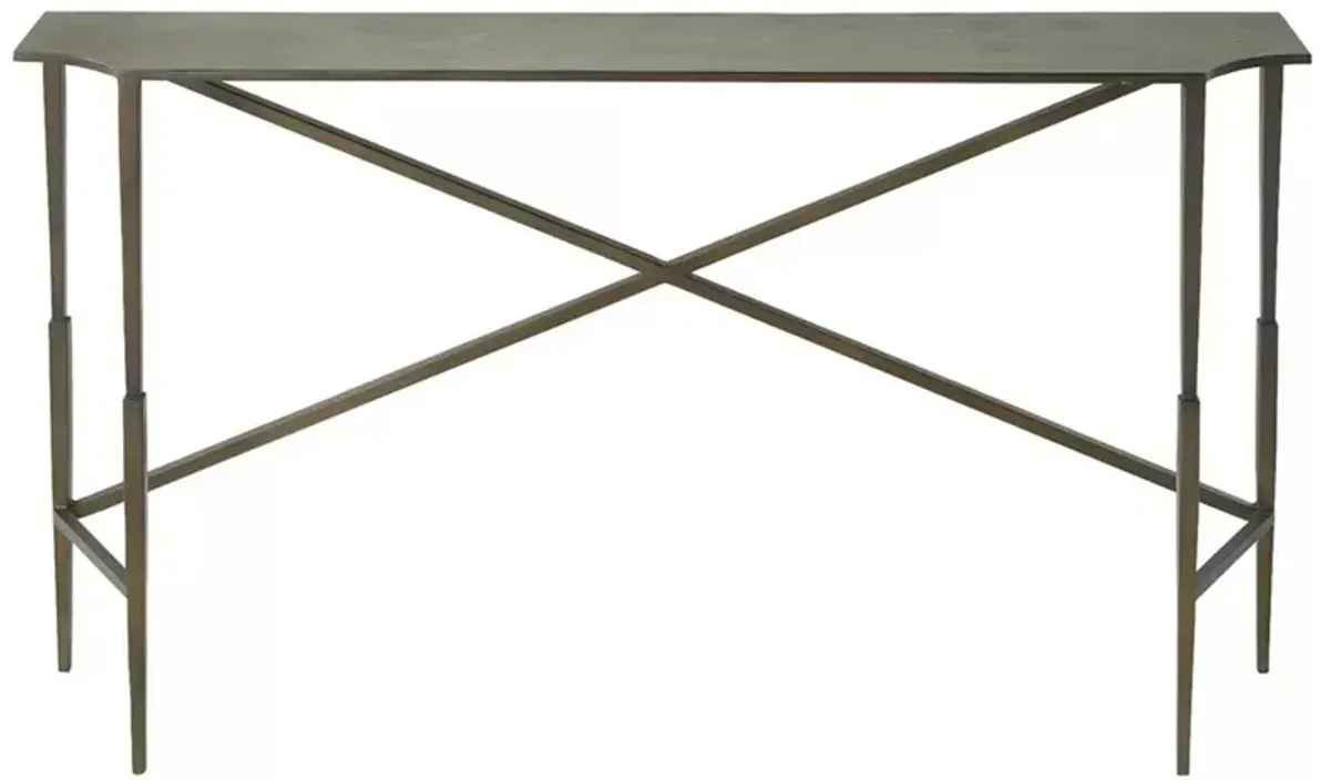 Fennick Industrial Loft Bronze Iron Rectangular Console Table