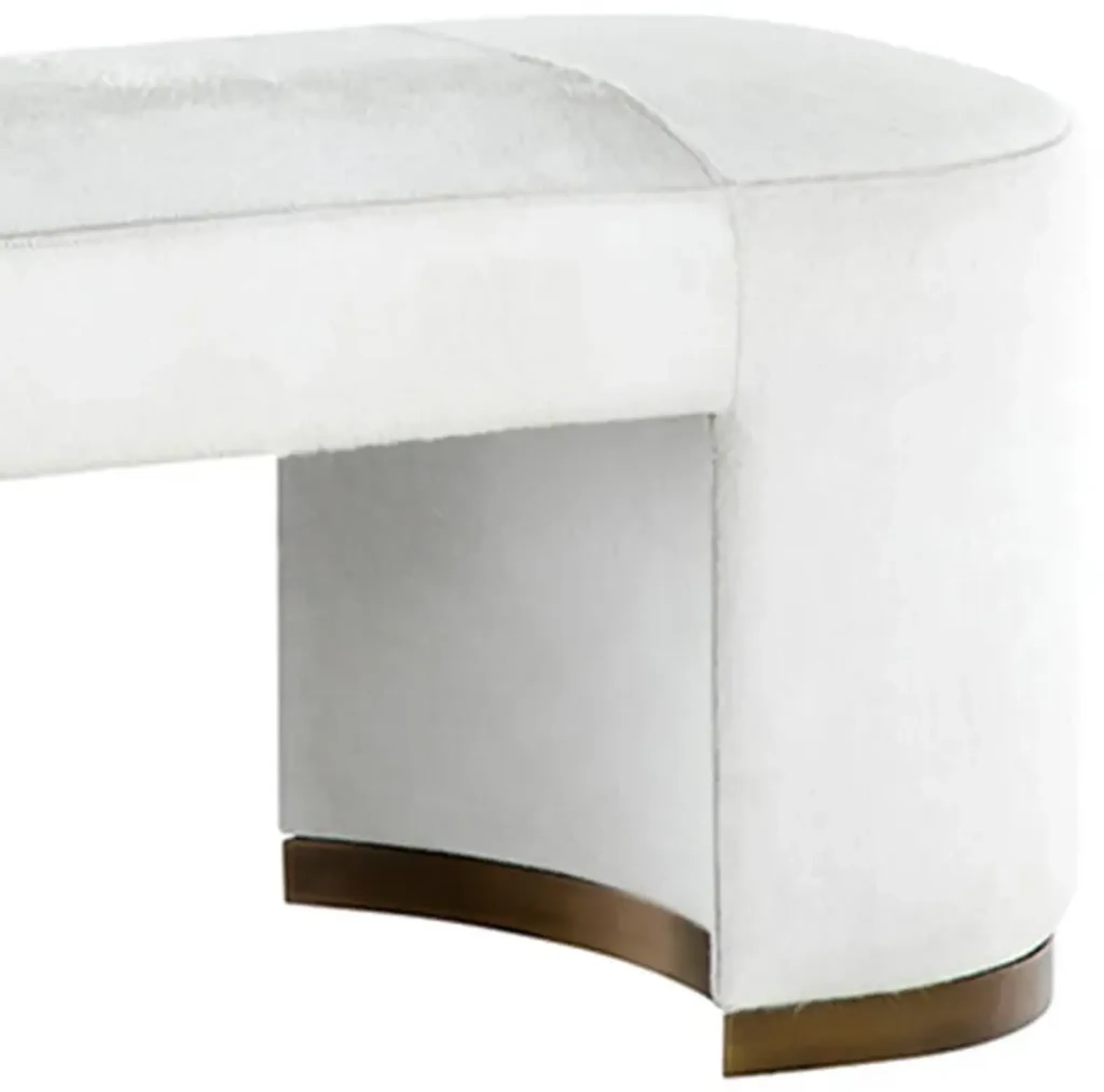 Lucius Modern Classic White Hair On Hide Antique Brass Oval Bench Kathy ...