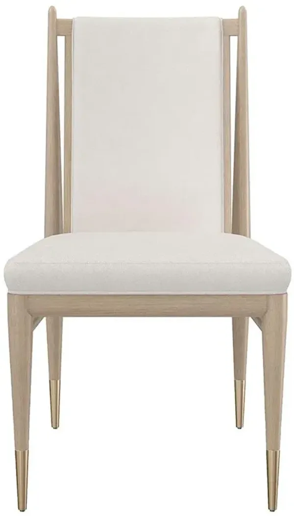 Abrielle Modern Classic White Boucle Light Oak Dining Side Chair