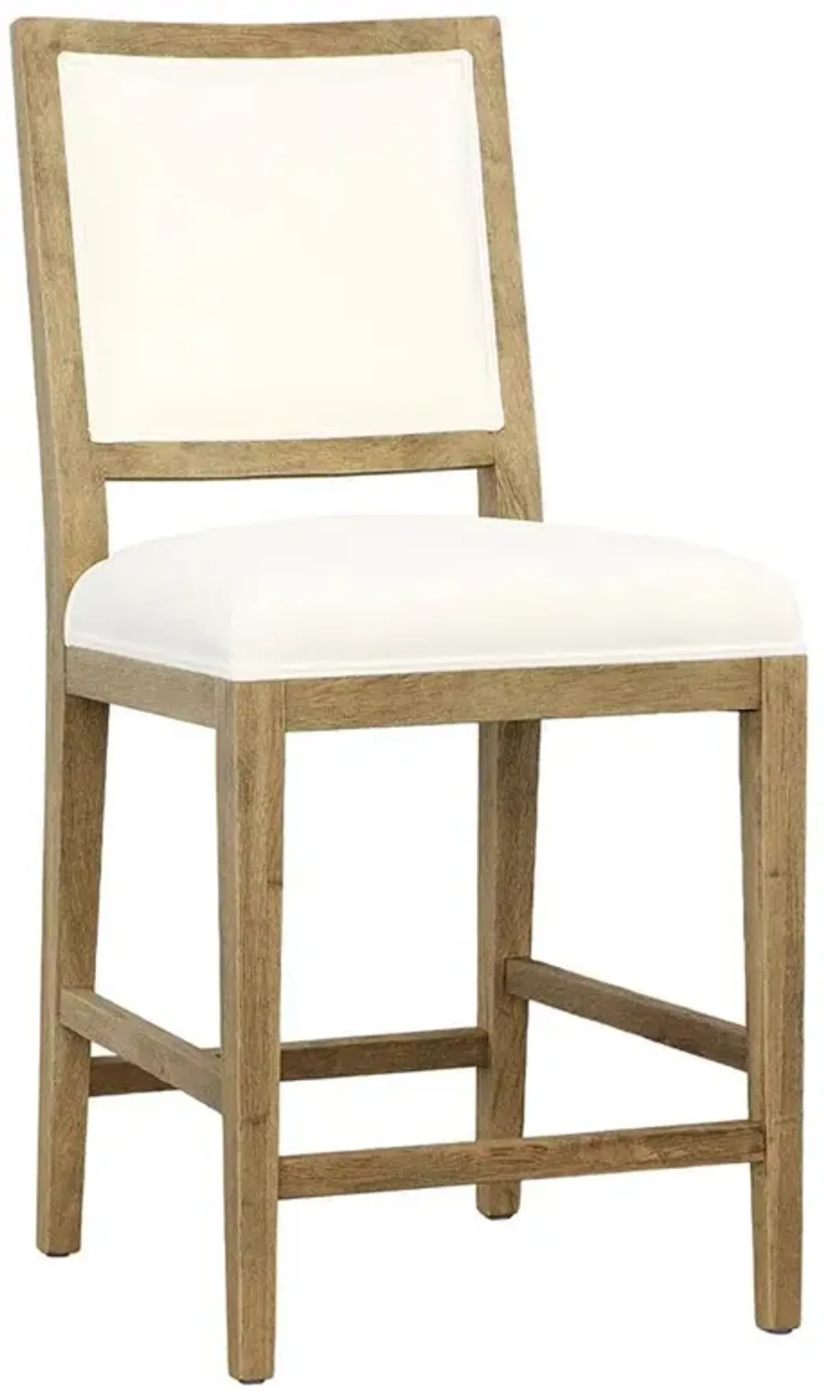 Lara Rustic Lodge White Performance Natural Oak Wood Counter Stool