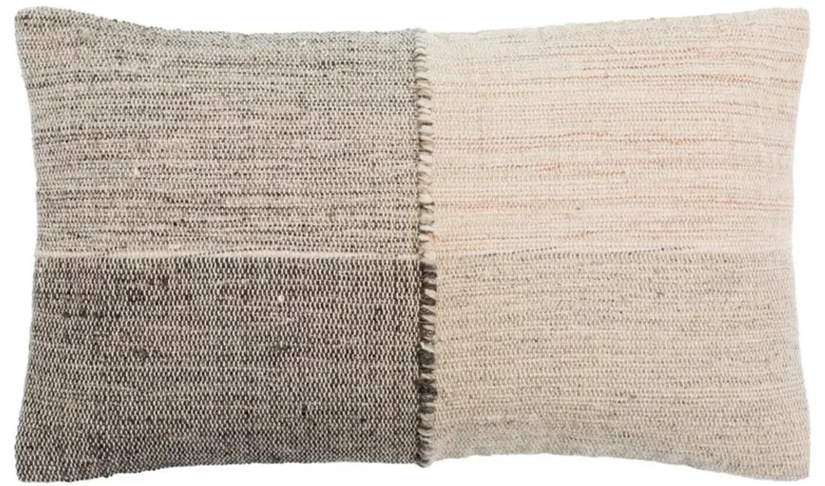 Earl Rustic Lodge Beige Wool Decorative Lumbar Pillow - 14x22