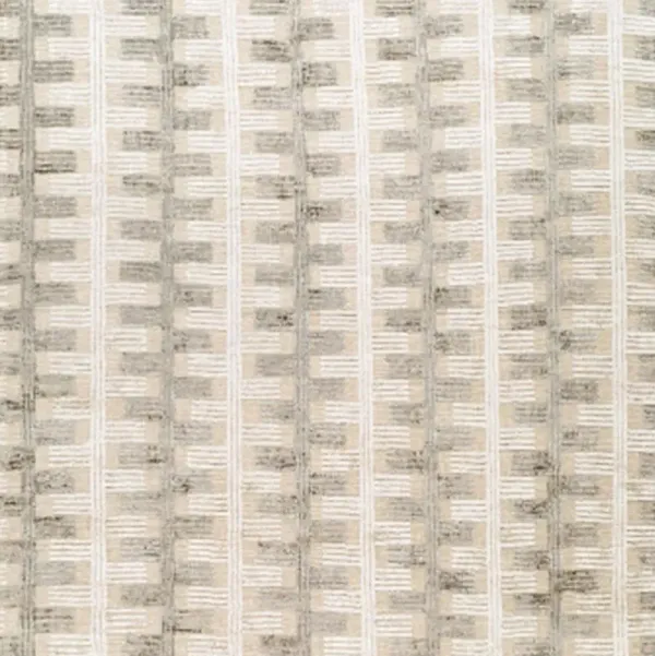 Elisabetha Mid Century Modern Classic Beige Linear Patterned Hand Knotted Rug - Sample