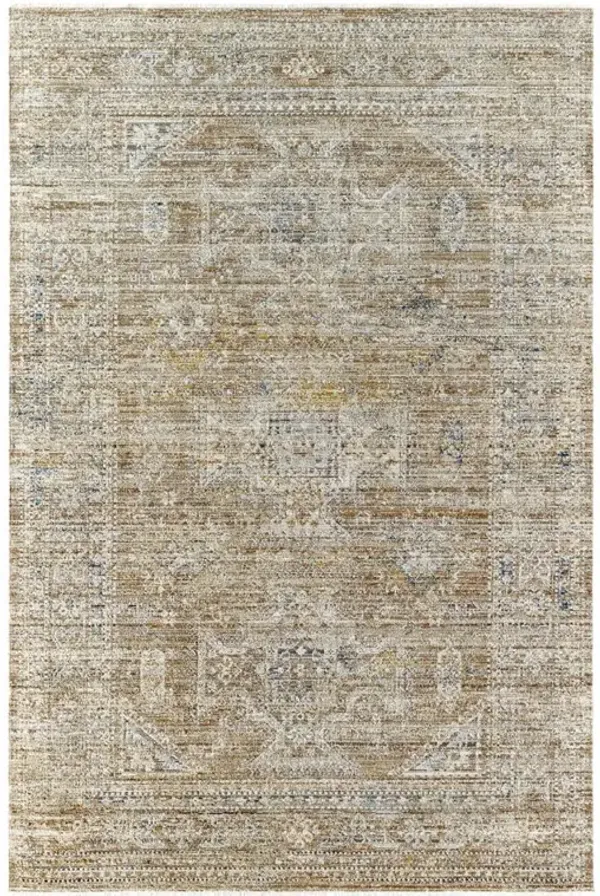 Elle Global Bazaar Brown Oushak Patterned Indoor Outdoor Rug - 5'3"x7'10"