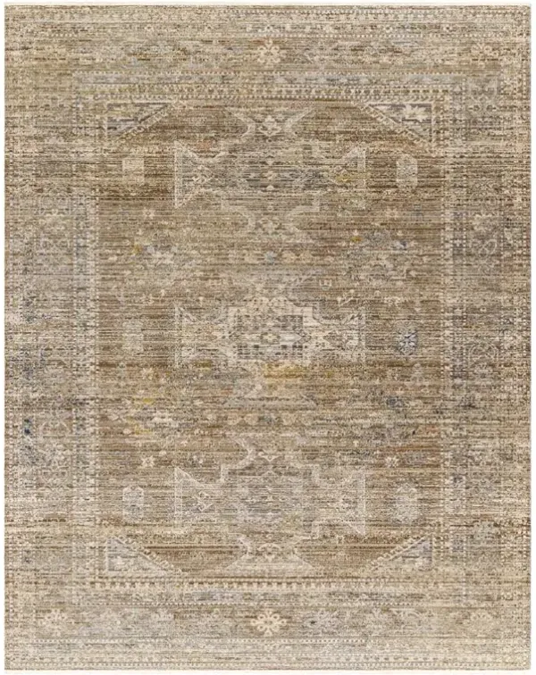 Elle Global Bazaar Brown Oushak Patterned Indoor Outdoor Rug - 7'10"x10'
