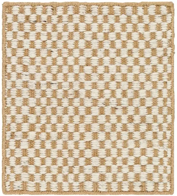 Emilia Modern Classic Beige Jute Patterned Rug - Sample