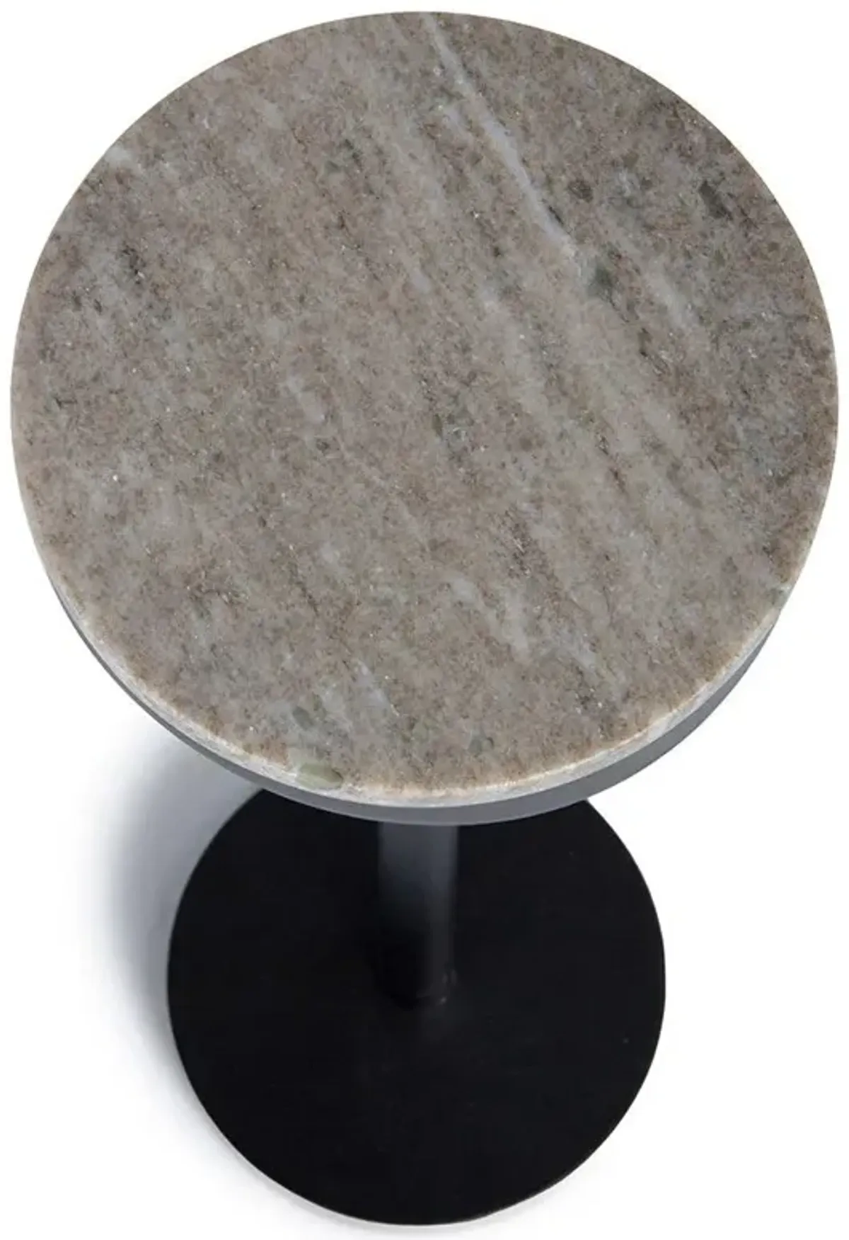Freya Industrial Loft Cream Marble Black Steel Drink Side Table