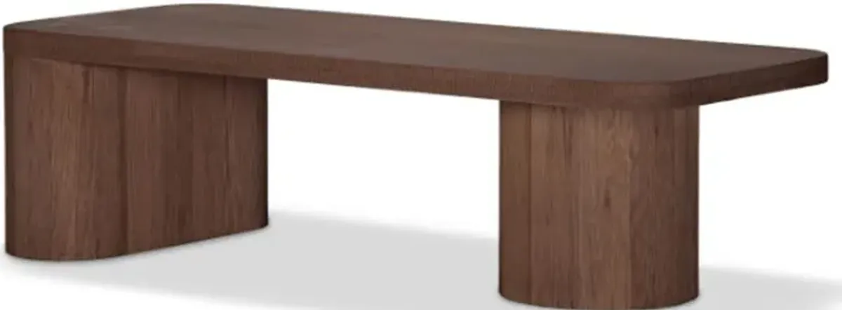 Monroe Rustic Lodge Brown Oak Wood Rectangular Coffee Table