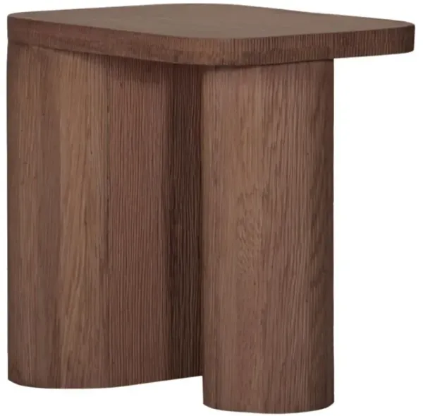 Monroe Rustic Lodge Brown Oak Wood Rectangular Side Table