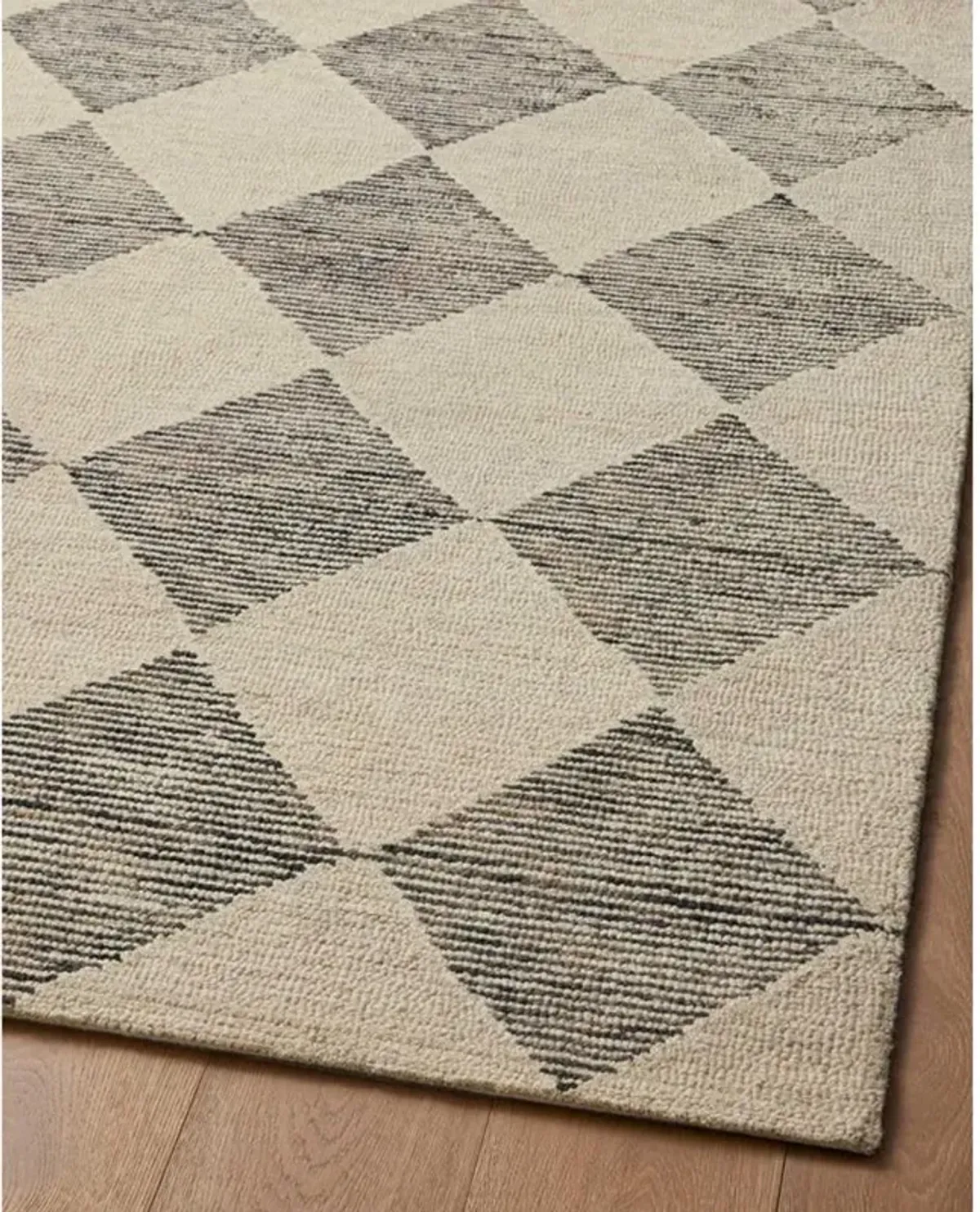 Kaelith French Country Beige Wool Diamond Patterned Rug - 11'6"x15'