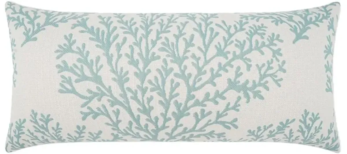 Bellamy Coastal Beach Light Blue Decorative Indoor Outdoor Lumbar Pillow - 12x24