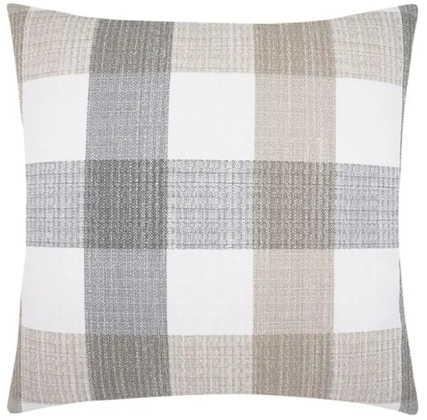 Brittany Rustic Lodge Grey Plaid Decorative Indoor Outdoor Throw Pillow - 22x22