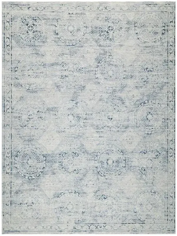 The Met Vintage Loom Blue Patterned Rug - 8'x10'