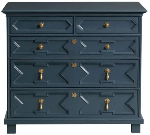 17th Century French Country Navy Blue Oak Dresser