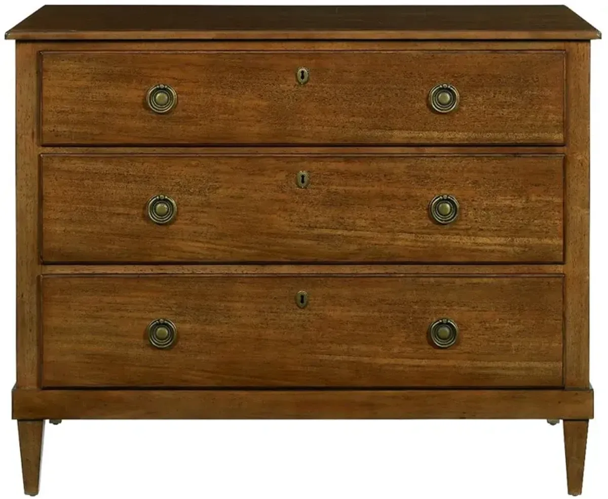 Ansley French Country Hazelnut Brown Wood Bachelor Chest