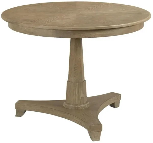 Classic French Country Vintage Brown Oak Round Center Table - 38"W