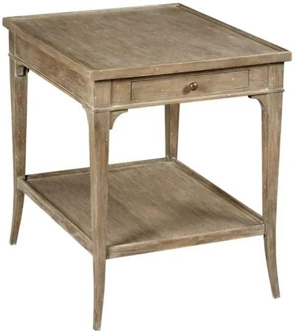 Collins French Country Vintage Brown Oak Rectangular Lamp Table