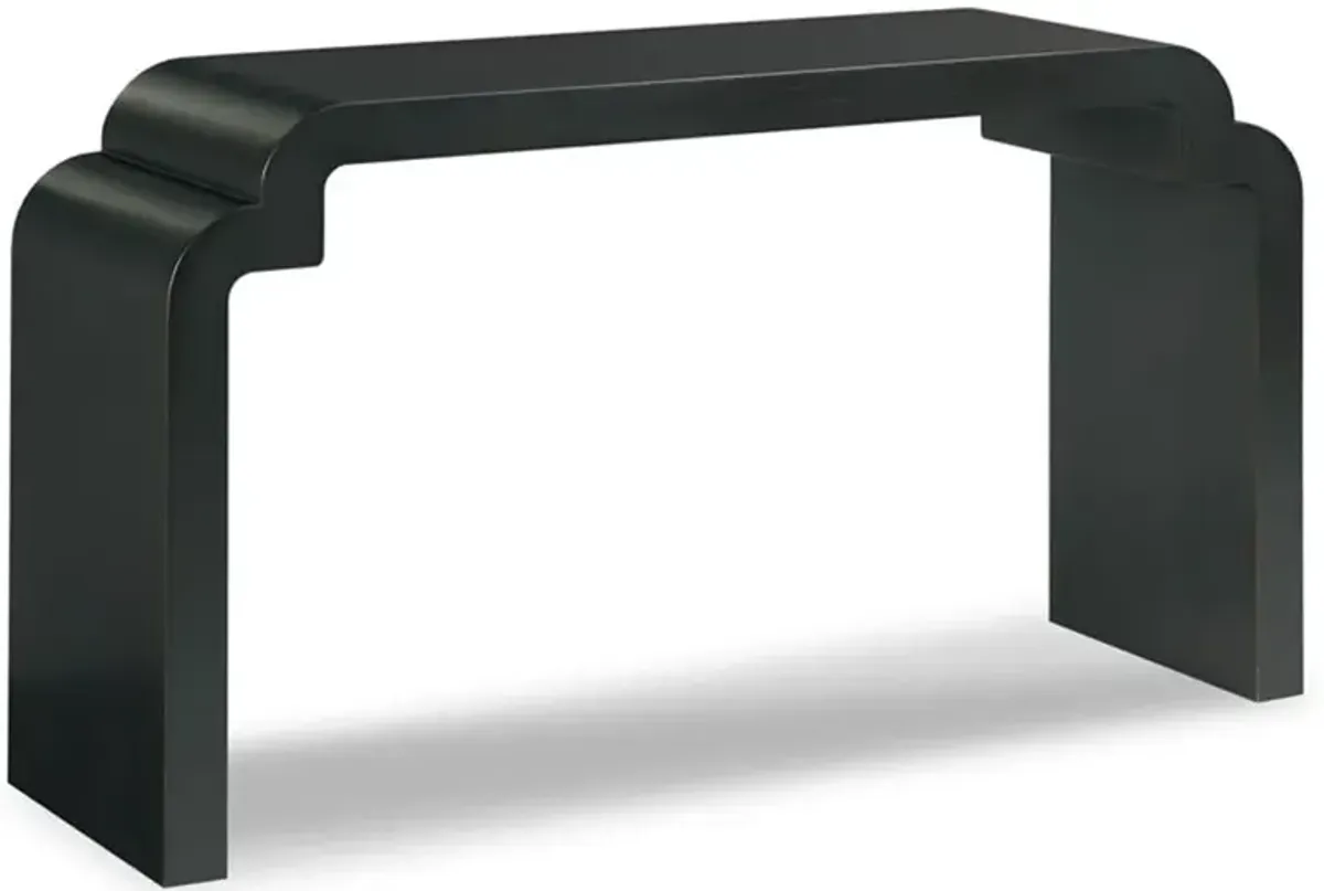 Daisy Rustic Lodge Amsterdam Black Wood Rectangular Console Table