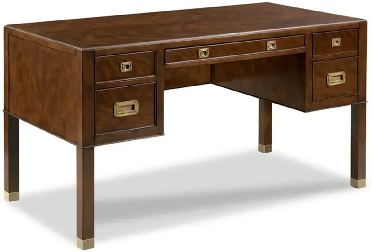Grenville Mid Century Modern Montserrat Brown Wood Desk