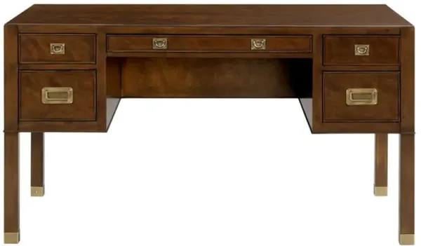 Grenville Mid Century Modern Montserrat Brown Wood Desk